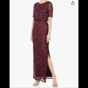 Adrianna Papell Cassis Beaded Long Dress